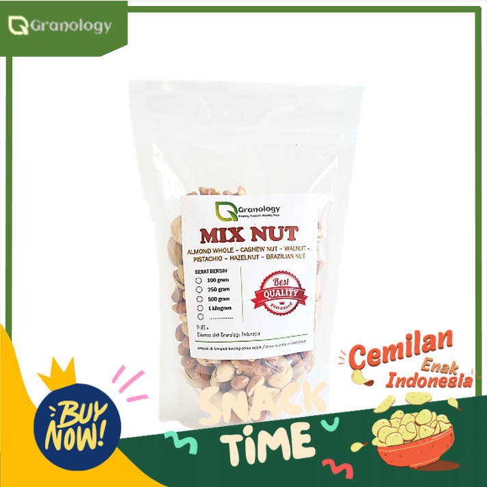 

Special Diskon Mix Nut 250 gram (Mede, Almond, Walnut, Hazelnut, Pistachio & Brazil Nut)