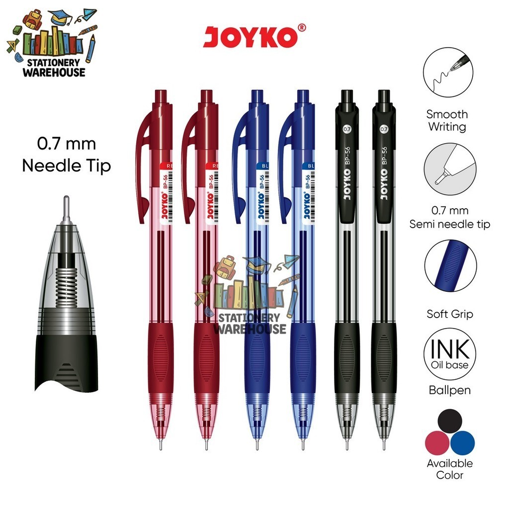 

Ball Pen Pulpen Pena Joyko BP-56 0.7 mm Black Blue Red