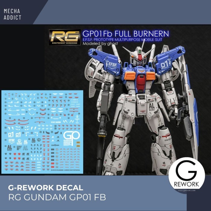 Water Slide Decal RG Gundam GP 01 FB Full Burnern by G-Rework