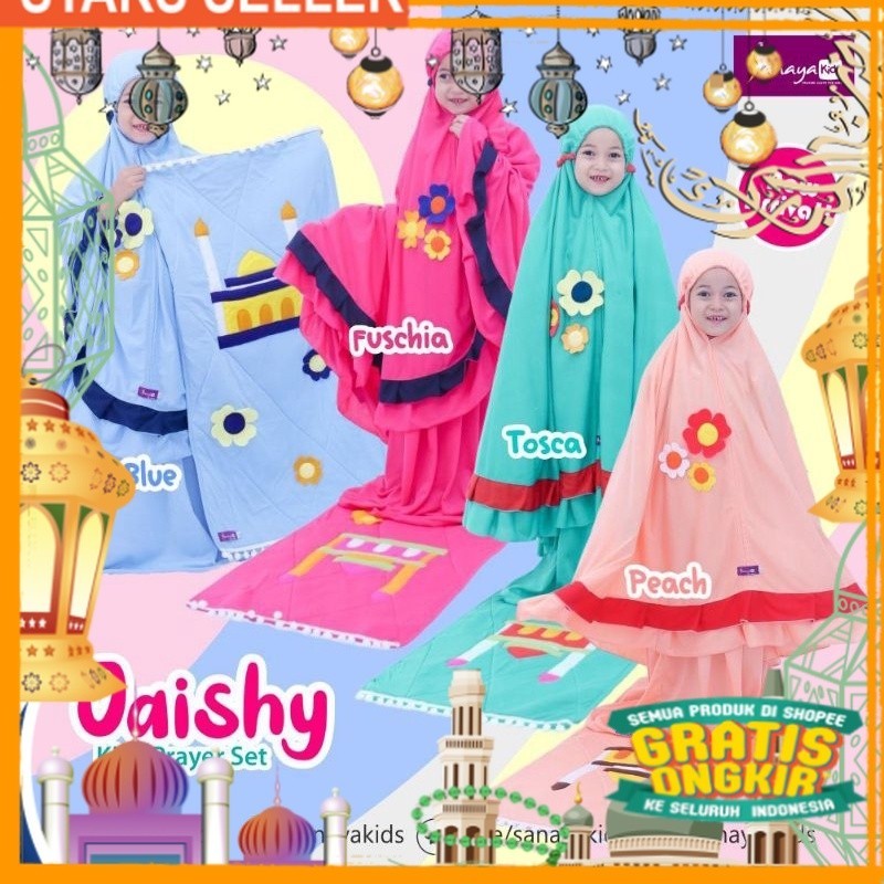 [FREE GIFT] Mukena Anak JAISHY KIDS PRAYER SET/ Pink Dusty Fanta Merah muda