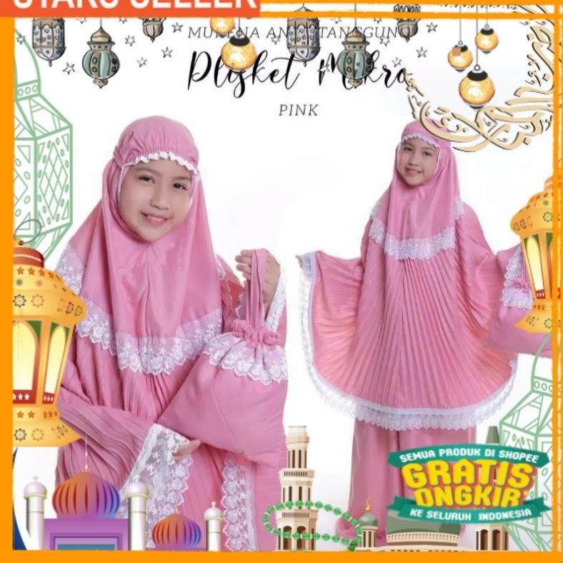 Baru Termurah Mukena Anak Plisket // Mukena Anak Katun Umur 12 Tahun // Mukena Anak Perempuan Umur 1