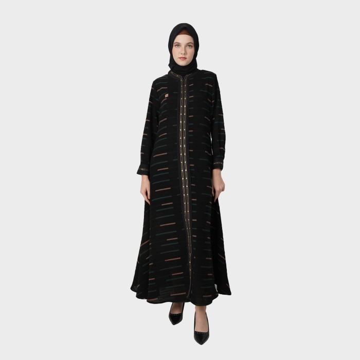 BIG SALE RAMADHAN BISA COD Hikmat Gamis Abaya Muslimah A9960-02 - Black, S