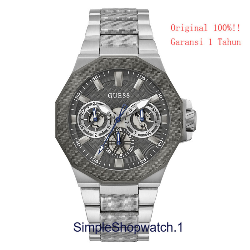 Original 100% GUESS GW0636G1  INDY Jam Tangan Pria  Multi Fungsi Steel Garansi Resmi 1 Tahun