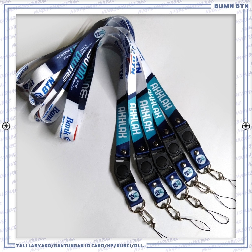 

TALI LANYARD GANTUNGAN ID CARD/HP/KUNCI/DLL.. BUMN AKHLAK BANK BTN