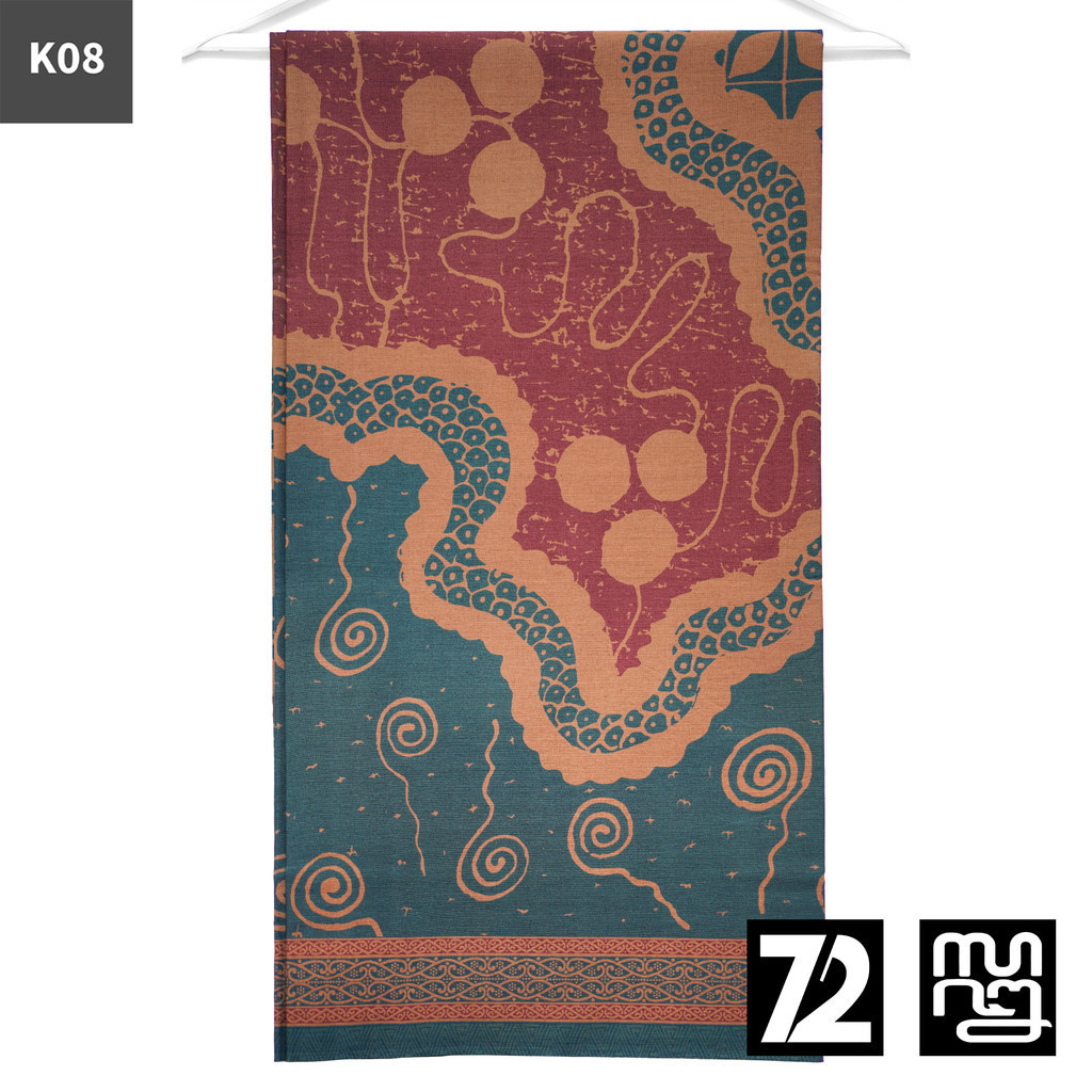 KAIN BATIK KATUN Premium  Motif Abstrak Naga Alam Warna Biru Ungu 724696 Cap 72 Jarik Jarit Samping 