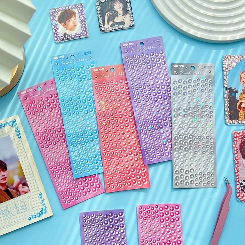 

[HELIOFINDS] 1 Lembar Sticker Deco Stiker Dekorasi PVC untuk Scrapbook Photocard - PEARL BUBBLES