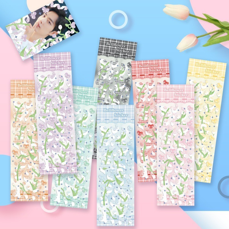 

[HELIOFINDS] 1 Lembar Sticker Deco Stiker Dekorasi PVC untuk Scrapbook Photocard - BELLFLOWER