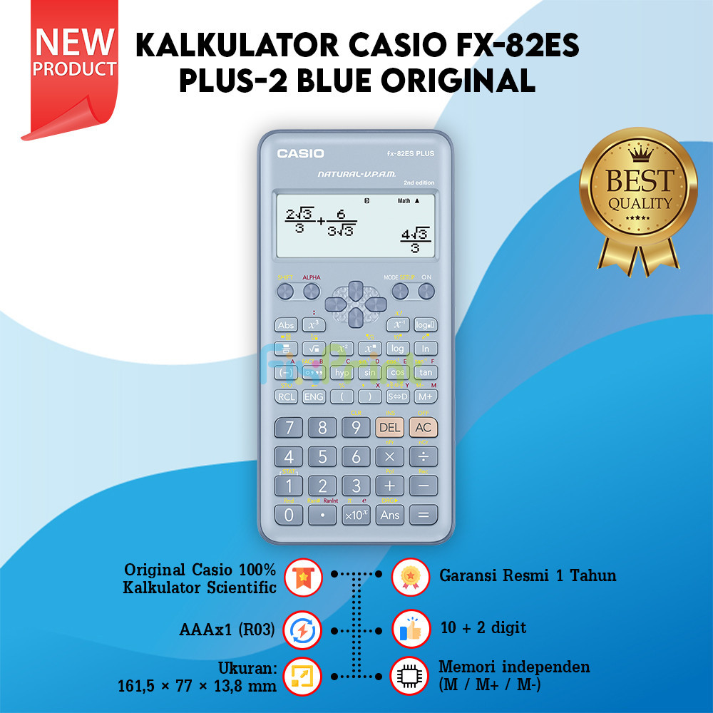 

Casio fx-82ES PLUS Calculator Scientific Kalkulator Ilmiah New Origina