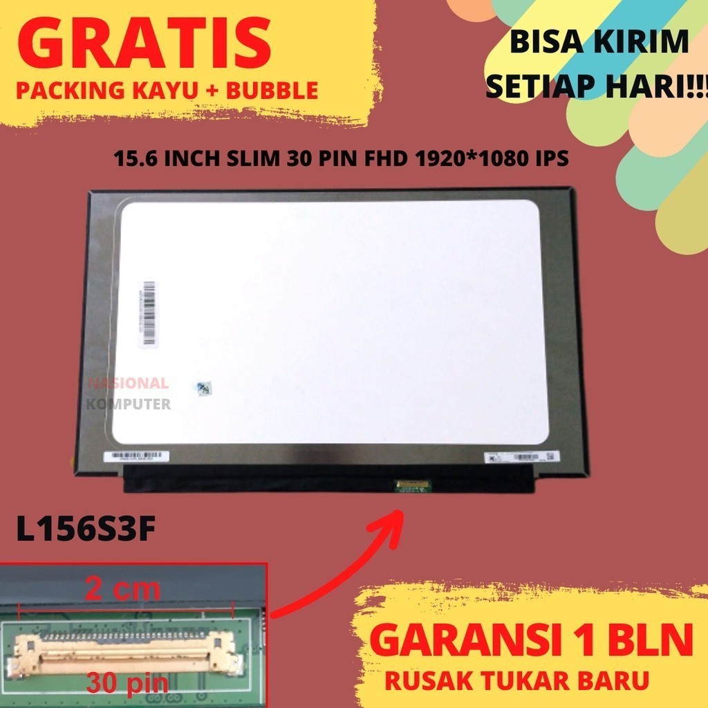 LED LCD Lenovo V15 V15-IWL V15-IKB 15.6Inch 30pin Slim Small FHD