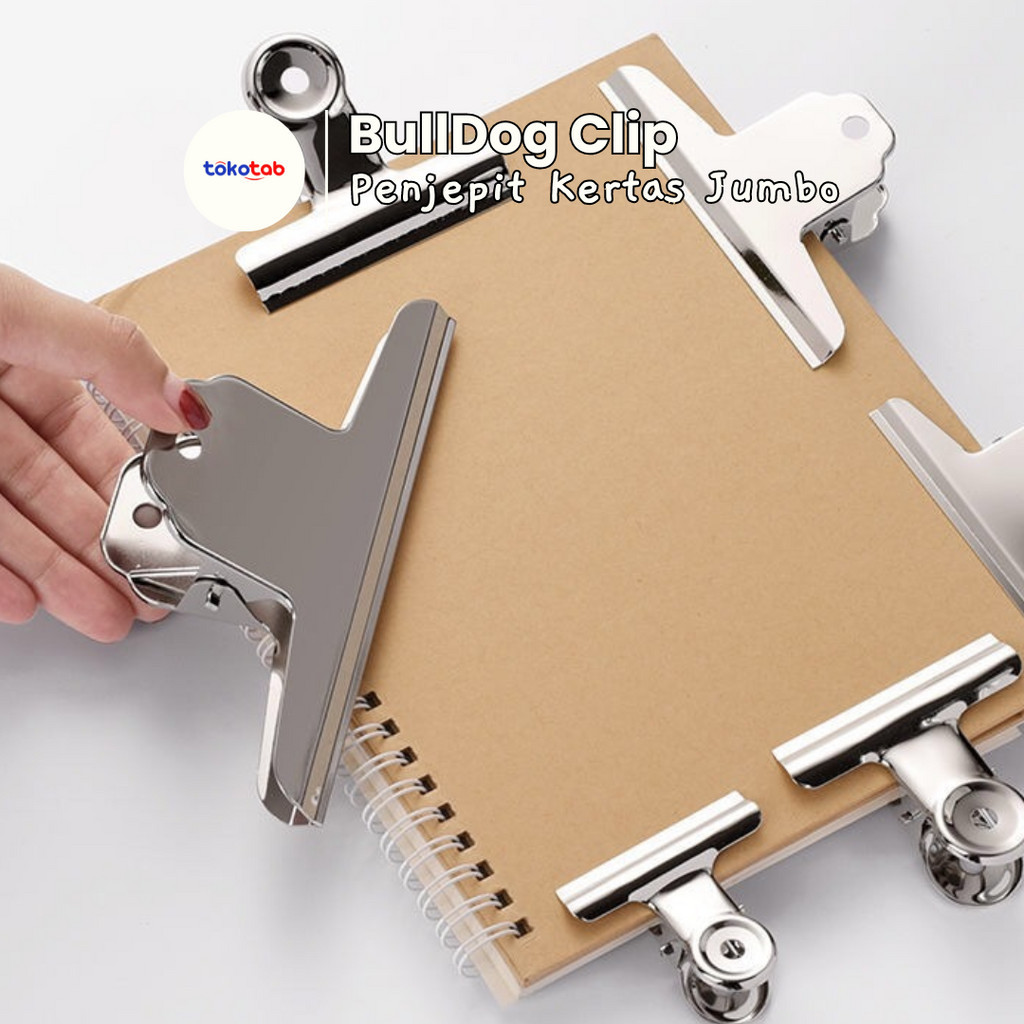 

Tokotab - Bulldog Clip Klip Silver Metal Bulldog Paper Clip Document Binder Clip Besi Tahan Karat Klip Alat Tulis