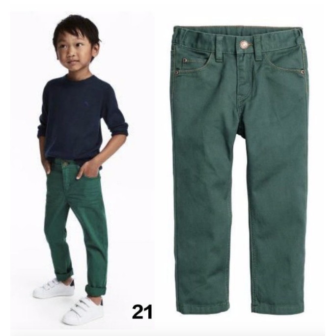 CELANA PANJANG HM CHINO GREEN ELEGANT HNM ANAK LAKI LAKI H&M