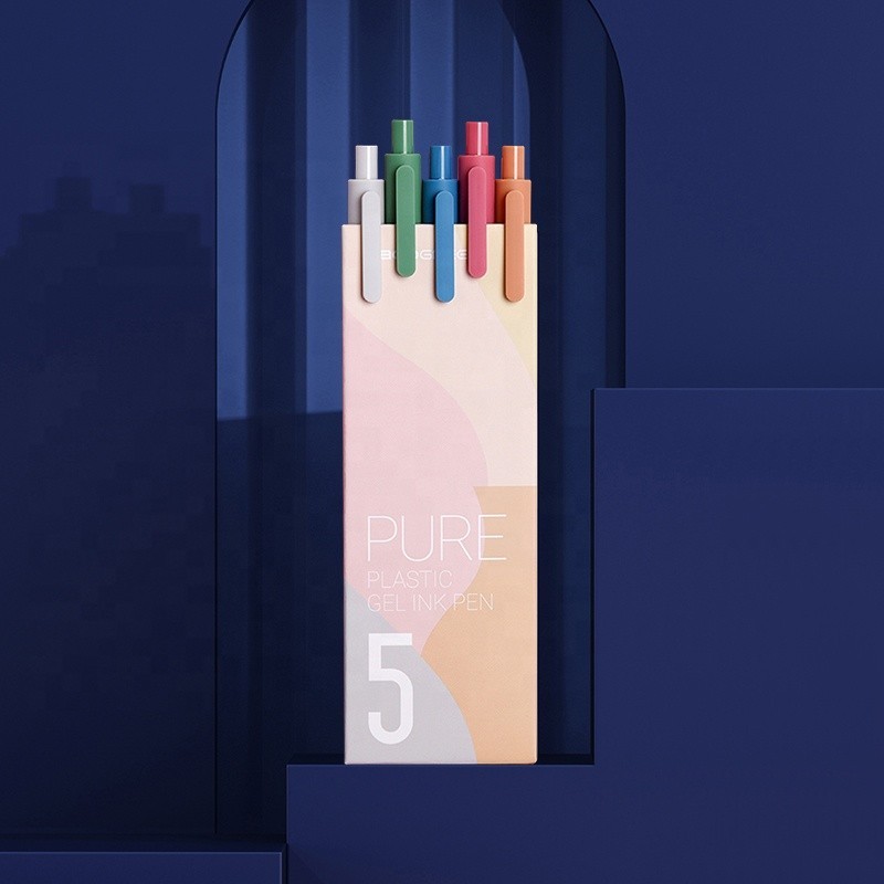 

KACO Murni Pulpen Tinta Gel Isi Ulang Yang Dapat Ditarik 0 5Mm Titik Halus 5 Warna Morandi Set Tinta Berwarna