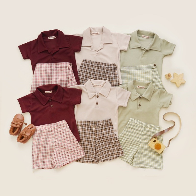 Tartan Couple Set Original Bebidav Setelan Anak Laki-laki Perempuan Super Premium