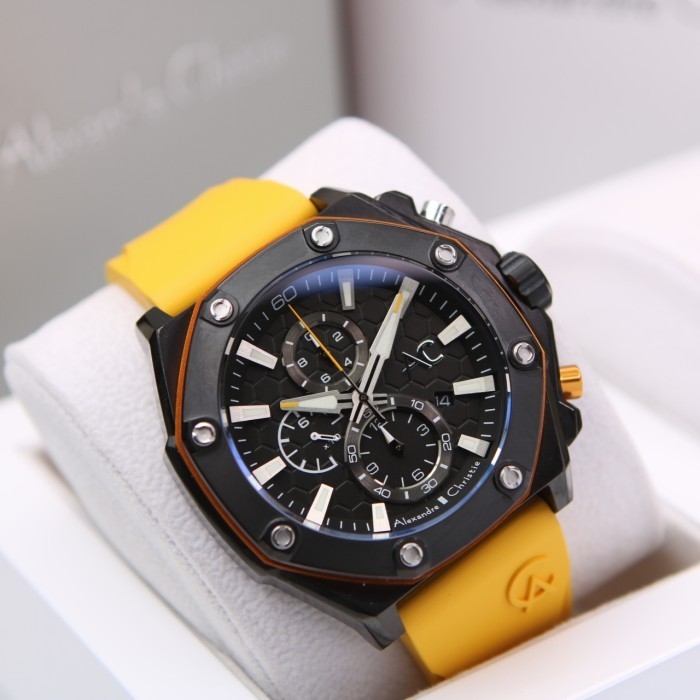 ALEXANDRE CHRISTIE AC 9601 BLACK YELLOW RUBBER. ORIGINAL