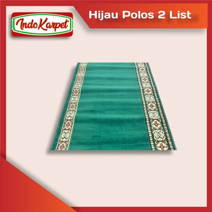 Karpet Masjid Tebal 11mm Almira Meteran / Karpet Sajadah - Hijau Polos 2 L
