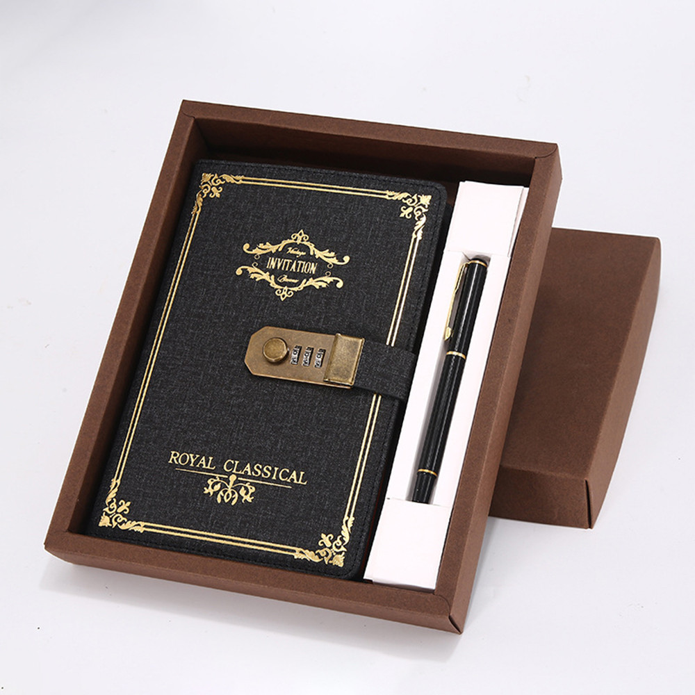 

Notebook Bisnis A5 Kustomisasi Retro dengan Kunci Perencana Perjalanan Rapat Menit Buku Harian Sampul Keras