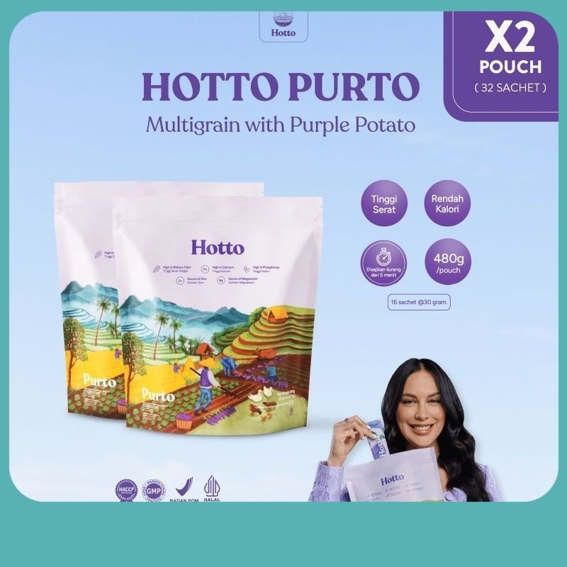 

BUNDLING 2 POUCH !! Hotto Purto Multigrain with Purple Potato (32 Sachet) HILDA