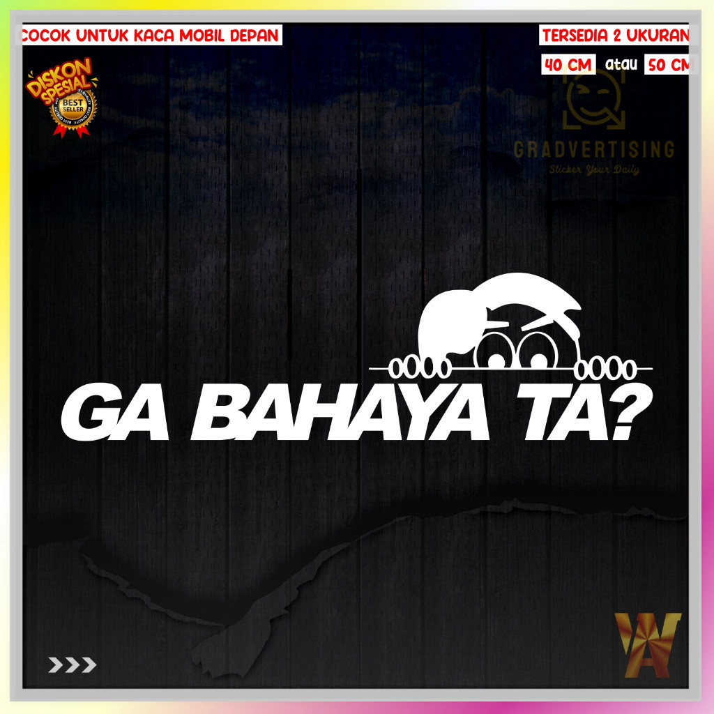 Ga Bahaya Ta? Cutting Sticker Mobil Pickup Truk Viral kaca belakang mobil avanza innova agya ayla si