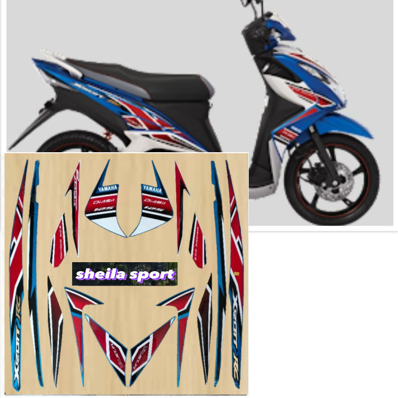 Striping xeon Stiker Yamaha Xeon RC biru merah tahun 2013 2014 kualitas bagus