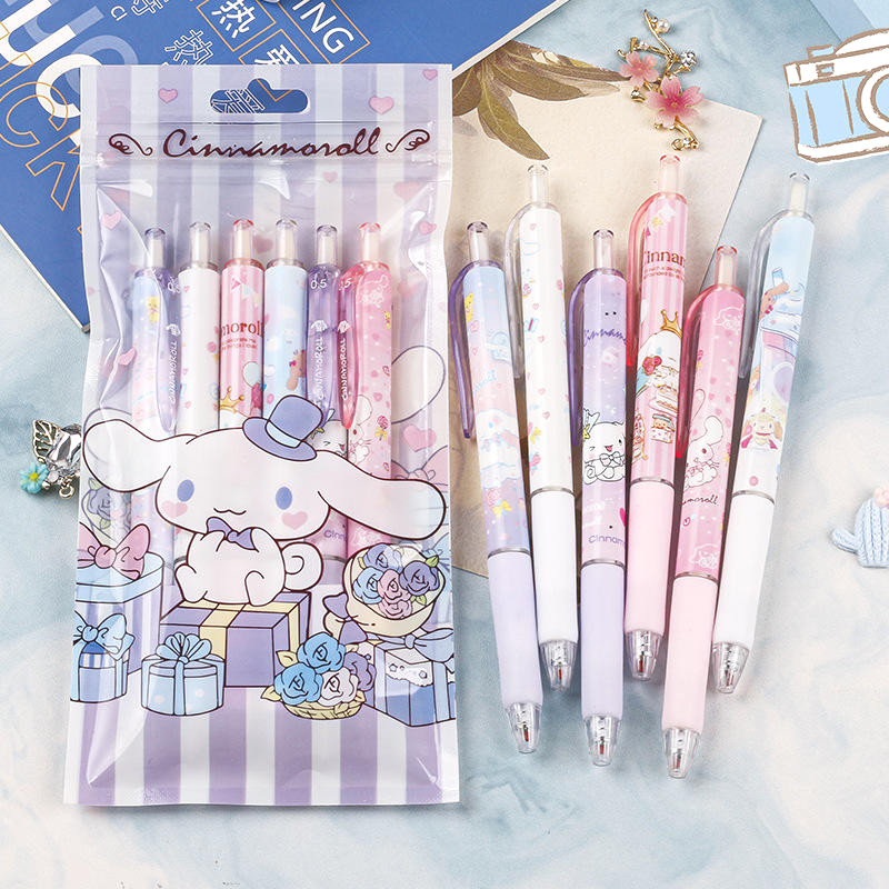 

Winzige 6pcs pulpen gel set pena pen lucu 0.5mm pulpen aesthetic gel pen pulpen 1 pack mekanik pulpen tinta hitam alat tulis stationery bulpen bolpen
