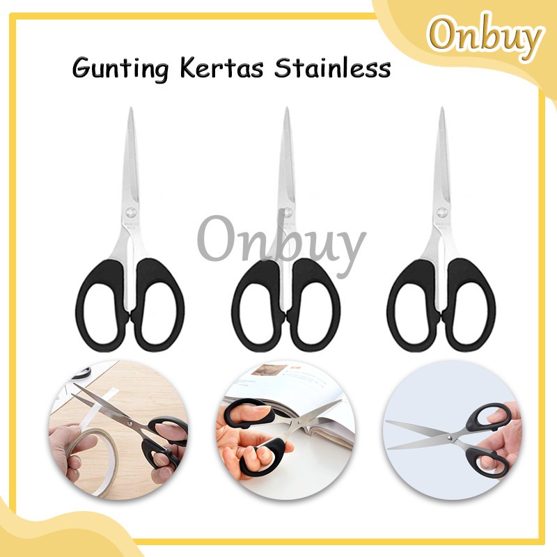 

Gunting Stainless Steel Gunting / Medium Hitam Ukuran 13.5CM Paper Scissors Gunting Kertas Stainless
