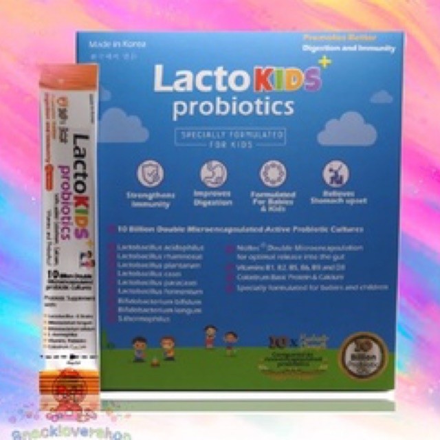 

Lactokids Probiotic 1BOX 60sachets imun daya tahan tubuh dan pencernaan anak EXP05.2026