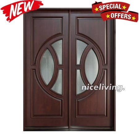 Pintu rumah minimalis kupu tarung kayu jati terbaru pintu rumah modern Indonesian Furniture