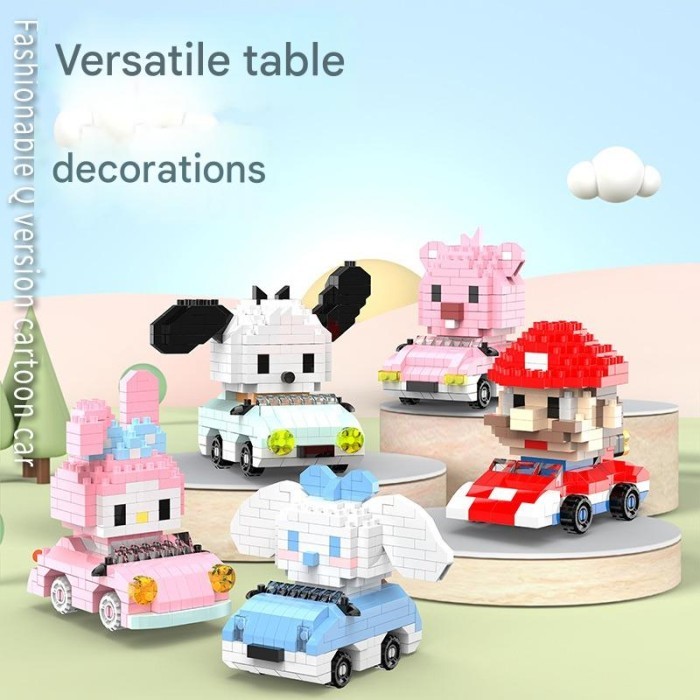 [LOGU] Mainan Mini Bricks Seri Scooter Kecil GoKart Motor Mobil Cinnamoroll Building Block 3D