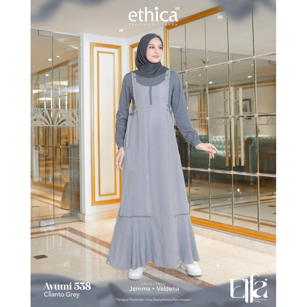 ETHICA Sarimbit Keluarga 2025 Lebaran Premium / ELFA 310 ELFA 311 / Gamis Dewasa Terbaru / Ayumi 538