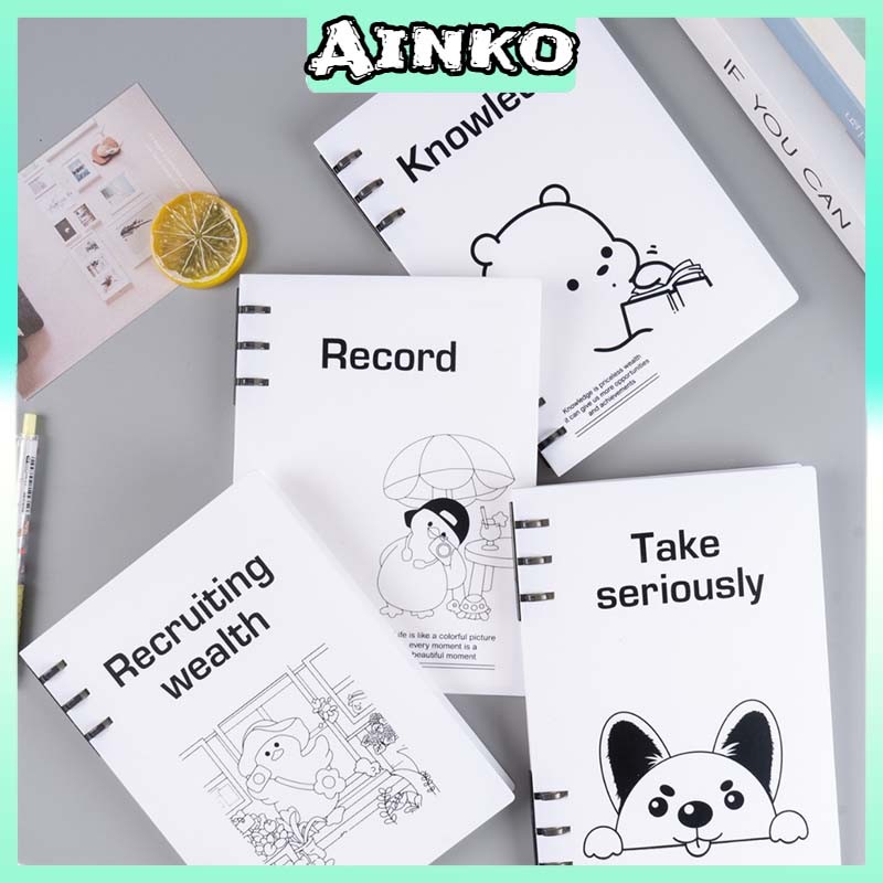 

A5 Loose Leaf Notebook / Buku Jurnal Kartun Minimalis / Buku Catatan Lucu / Sampul Buku Aesthetic / Loose Leaf Notebook Notepad / Buku Tulis Sekolah / Alat Tulis Stationery Siswa University