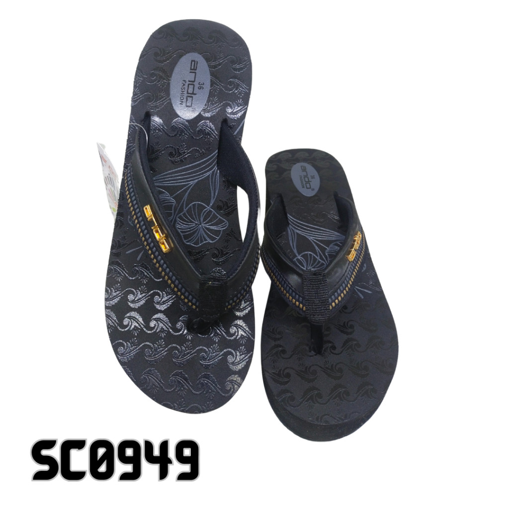 Sandal Sendal Cewek Wanita Anak Perempuan Wedges ANDO MONALISA Jepit 100% Original Terbaru Indoor & 