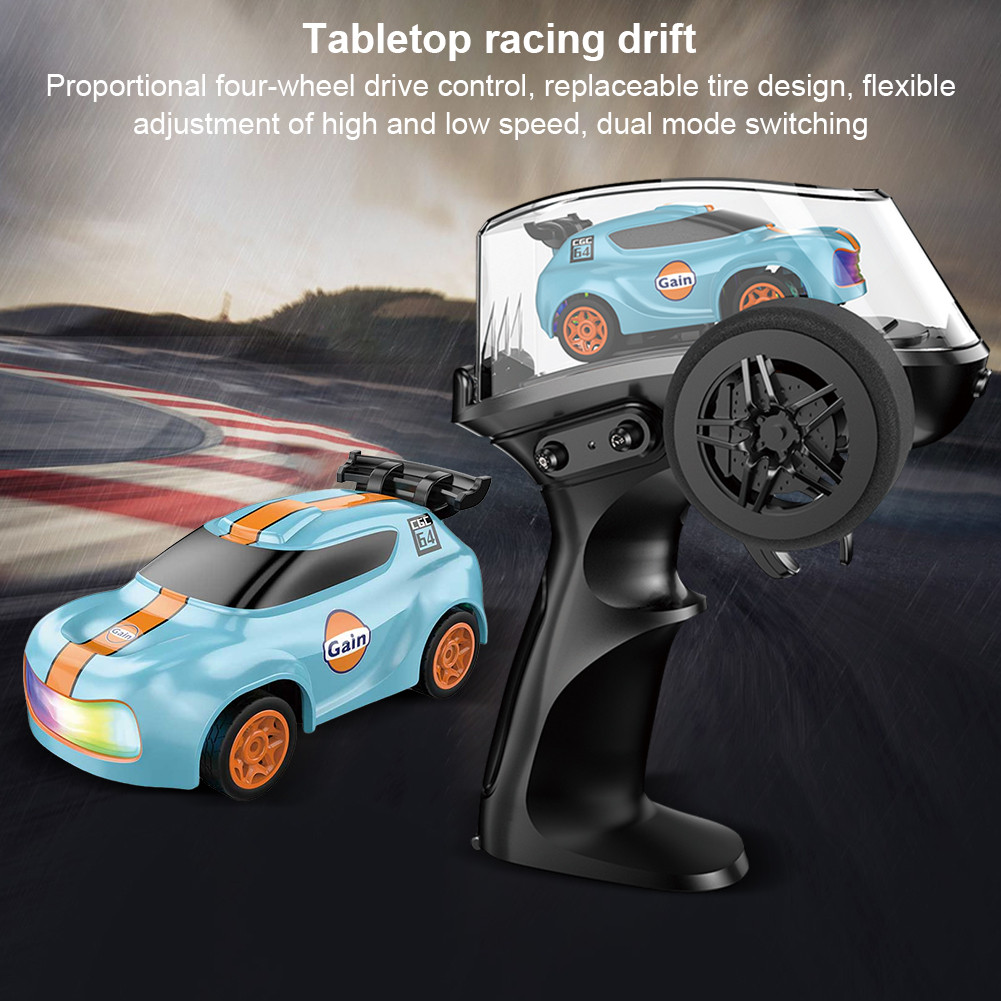 1/64 Scale Remote Control Car with LED Lights Drift RC Car RC Stunt Car Birthday Gift for Kids