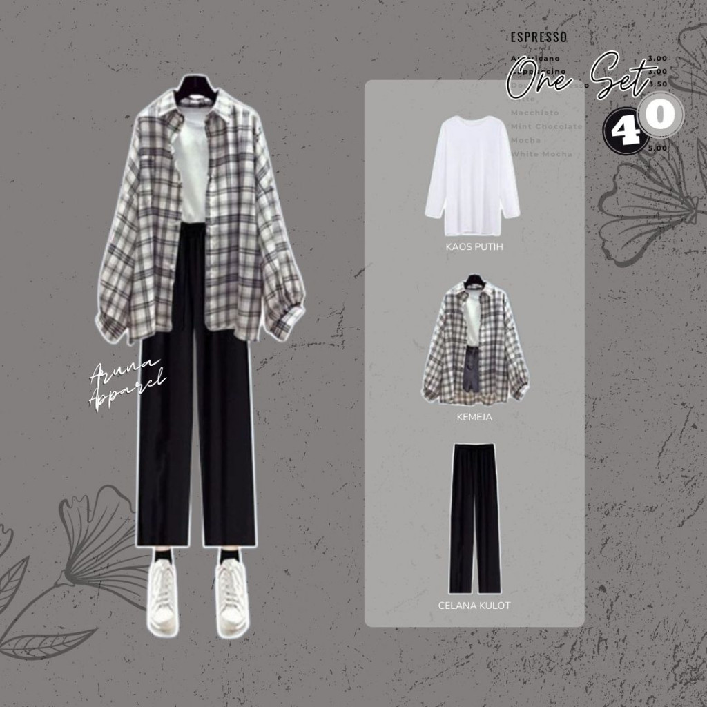 Ramadhan 3in1 One Set Korean Korea Style Outfit Korea wanita , outfit ulzzang, ootd Korea wanita, Ko