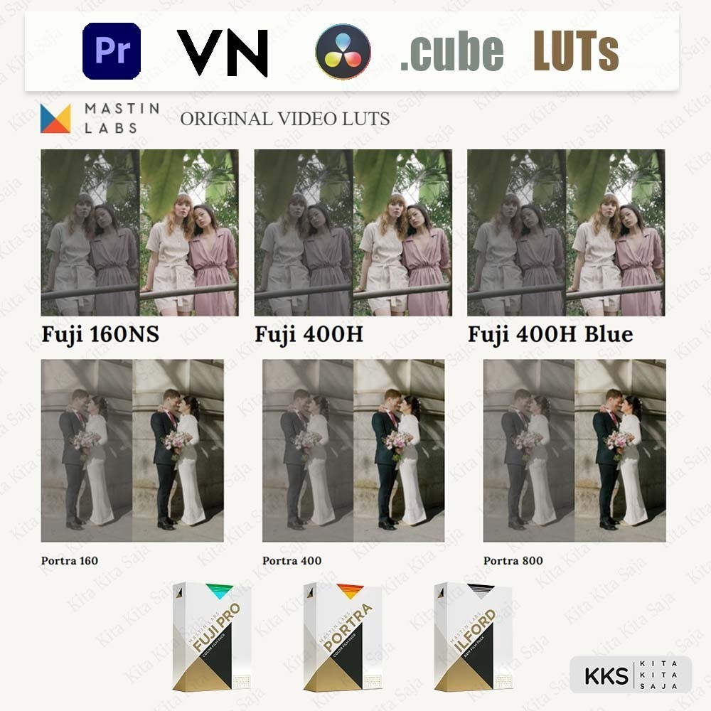 (BISA VN) Mastin Labs Complete Collection LUTs Fuji Porta untuk VN Premiere Pro Davinci Resolve | An