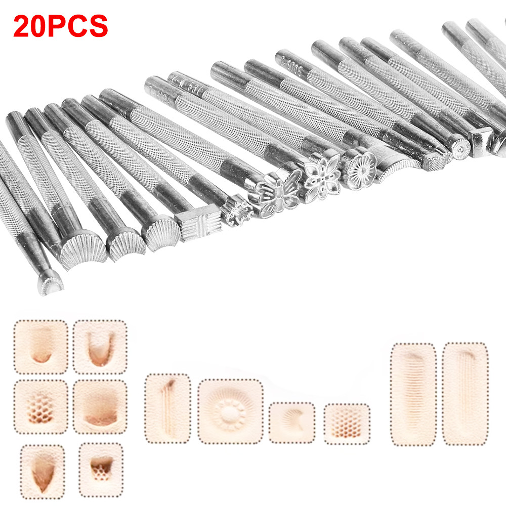 

Carving Chisel Set Sculpture Knocking Flowers Arts And Crafts Leather Tool Accessories DIY Carving 20Pcs Printing Stencil
