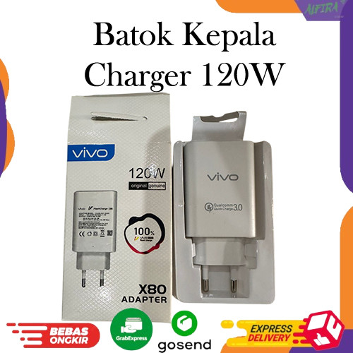 Adaptor Batok Kepa;a Charger Vivo 120W 4A Fast Charging Fast Charging