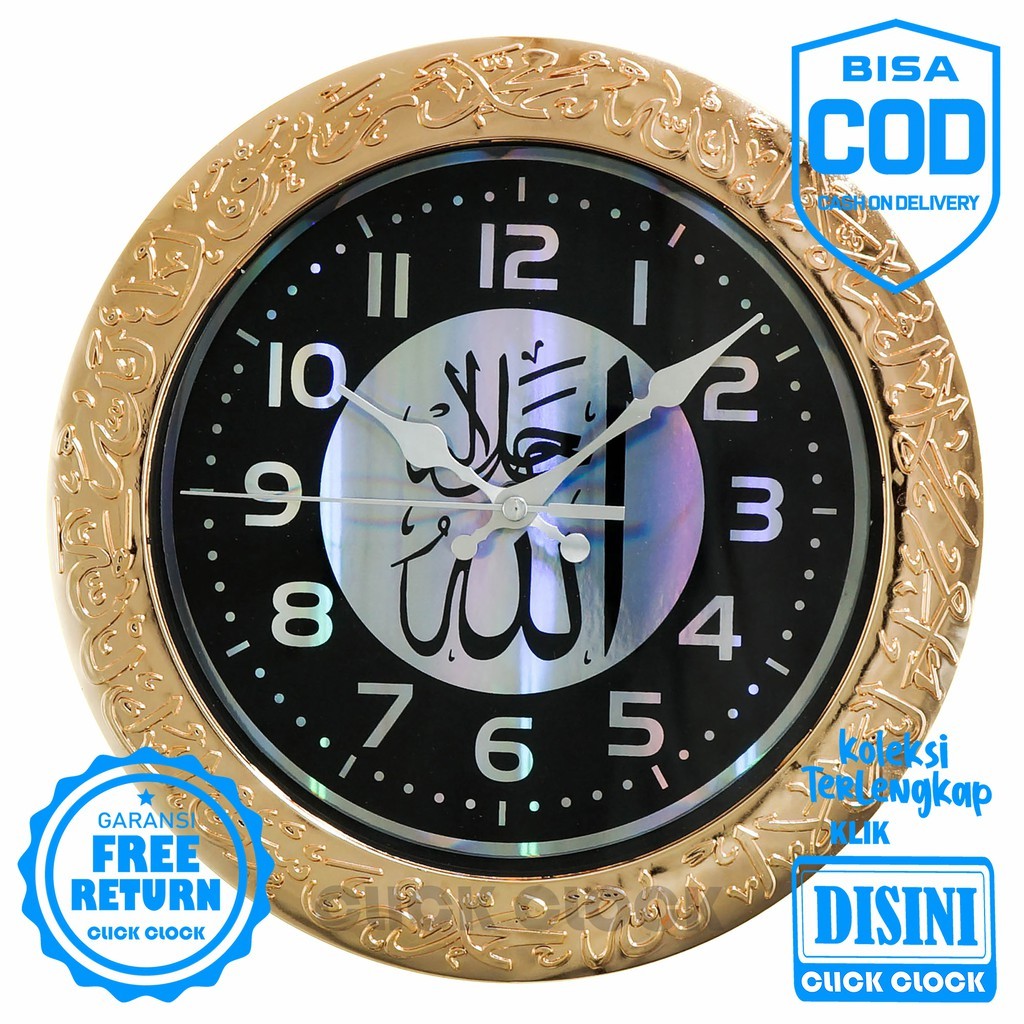 swasanaberkah.id Jam Dinding Kaligrafi Wall Clock Unik Dekorasi Dinding Murah NIKKO Jam bulat Hanya 