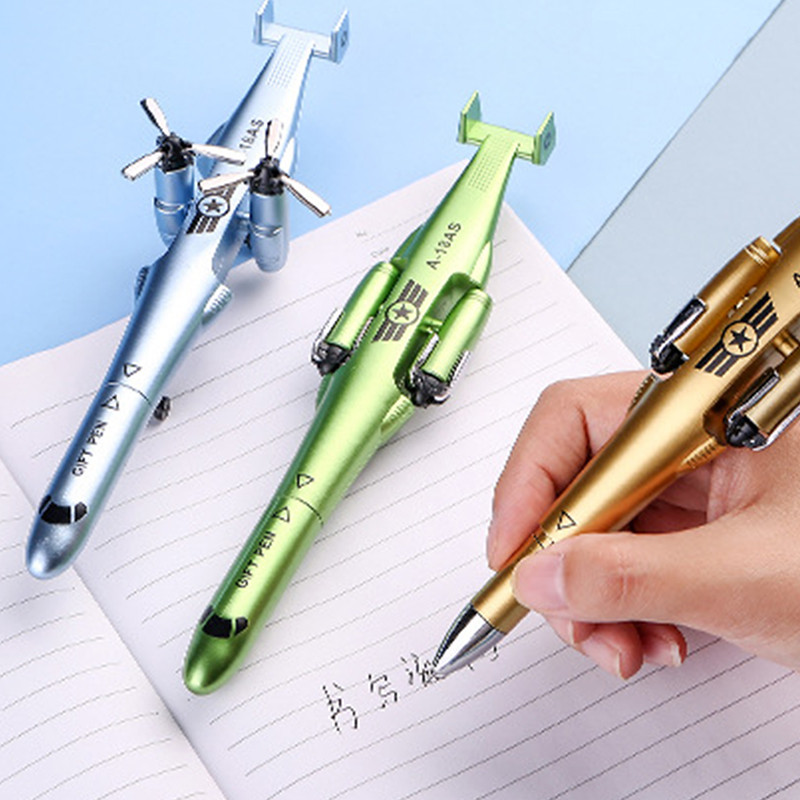 

1Pc Creative Stationery Helicopter Airplane Shape Gel Pen 0.5MM Foldable And Deformable PenFun Student Writing Supplies Boy Gift