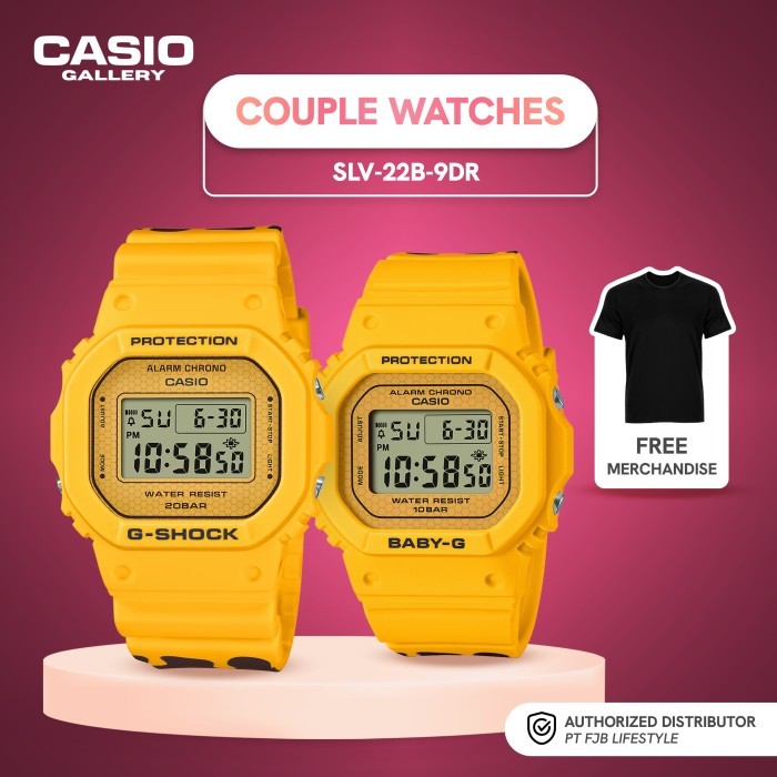 Original Casio Jam Tangan Couple G-Shock & Baby-G  SLV-22B-9DR Digital