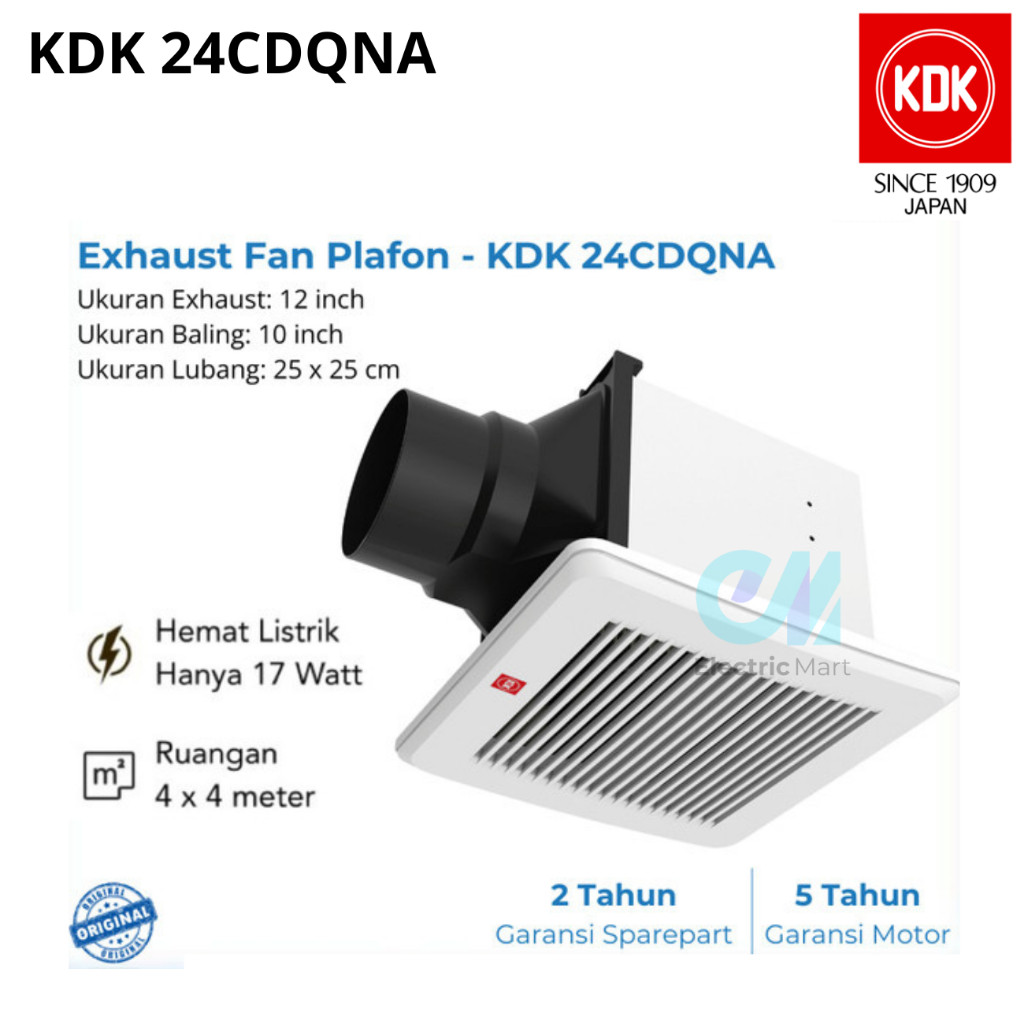 KDK Sirocco Fan 10 Inch 24CDQNA Exhaust Fan / Kipas Angin Hexos Fan Plafon Cerobong Dak 10"