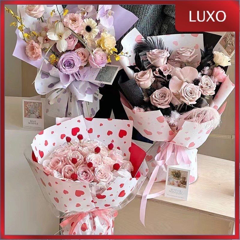 

LUXO - FL43 HEART Kertas Bunga Paper Buket Motif Cellophane