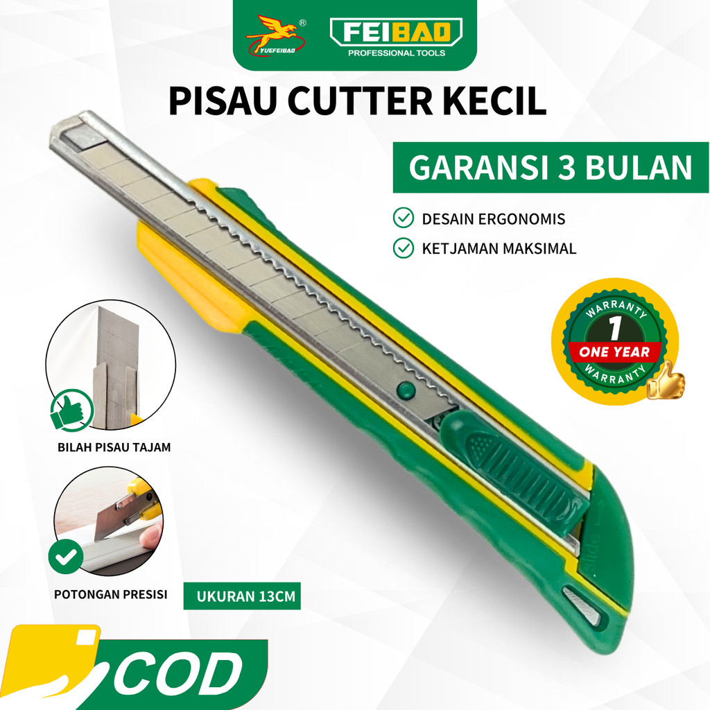

Feibao Pisau Cutter Kecil / Small Utility Knife / SK-5 Besi Kualitas Tinggi / F32-310