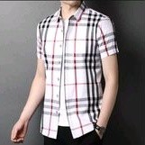 New KEMEJA PRIA KOTAK KOTAK WHITE LENGAN PENDEK TERBARU KEKINIAN HEM BAJU KOTAK PAKAIAN PRIA PREMIUM