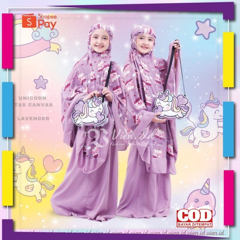 RAMADHAN SALE // Vien.id - Mukena anak usia 6 7 8 9 10 tahun katun rayon adem lucu / mukenah anak pe