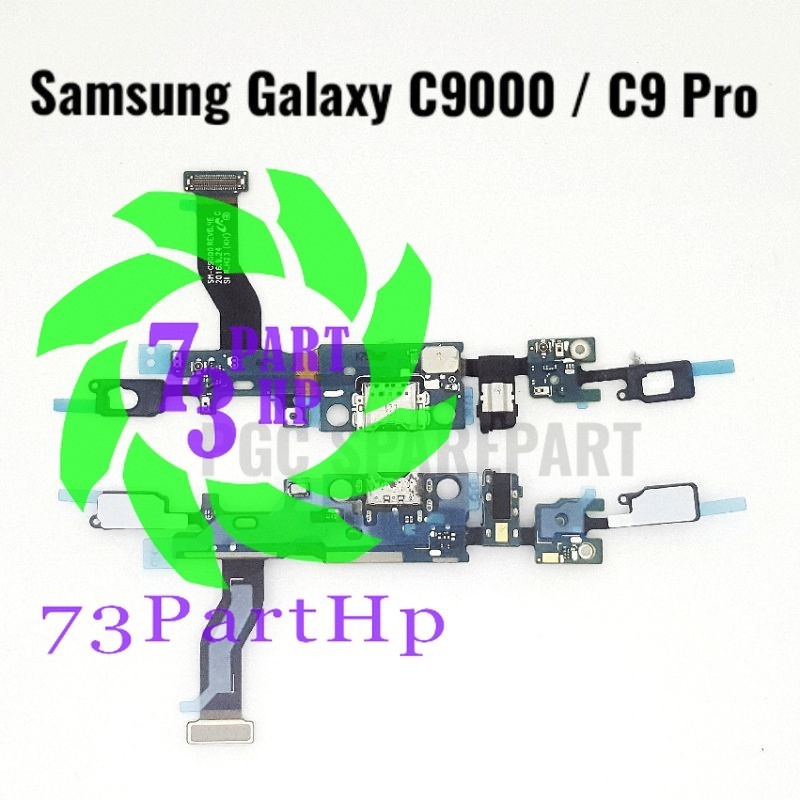 Flexible Papan Konektor PCB Charger UI UP Back Recent Mic Handsfree Samsung Galaxy C9 Pro / C9000 / 