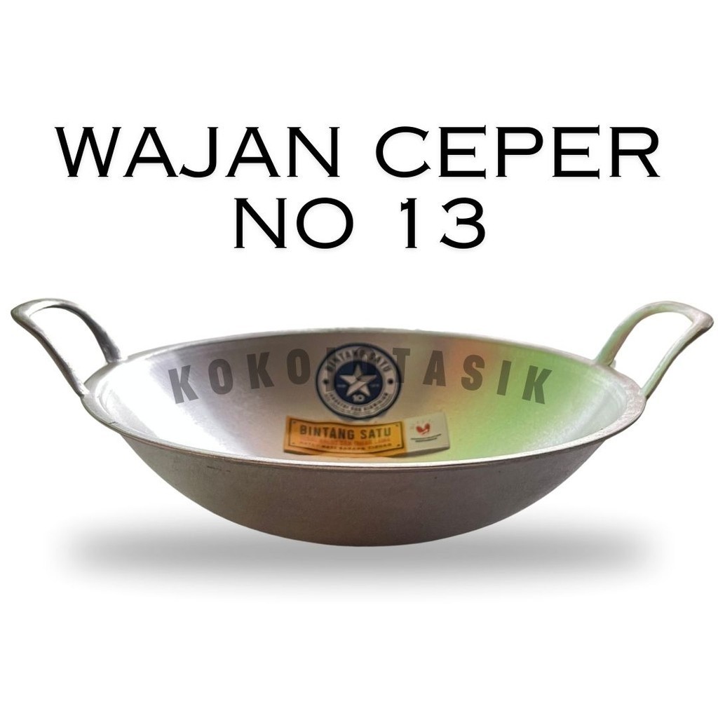 wajan ceper anti lengket NO 13 / wajan kuali ceper alumunium datar penggorengan kecil anti lengket