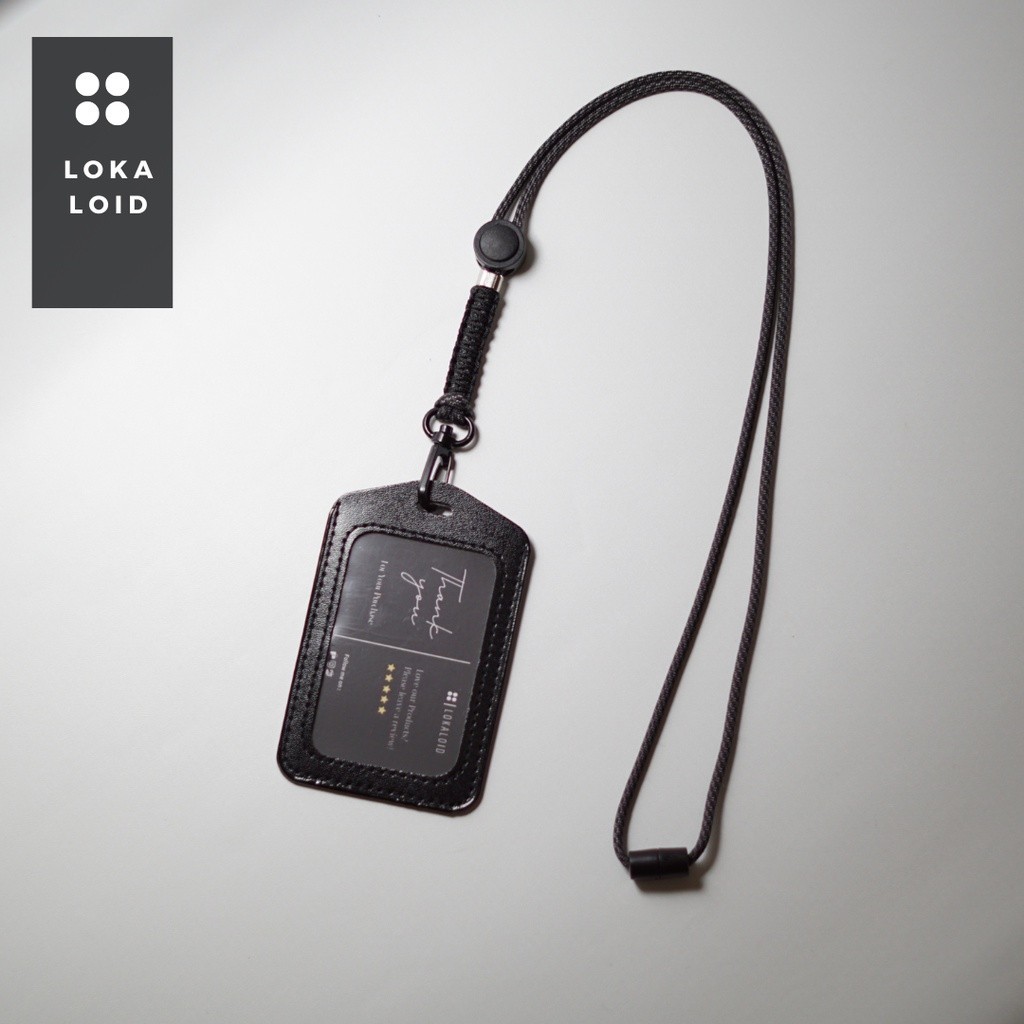 

[PROMO DISKON 50%] Lanyard ID card Holder Tali Gantungan Nametag Kulit Motif Paracord Abu Strip Premium Design By Lokaloid [PALING MURAH BISA COD]