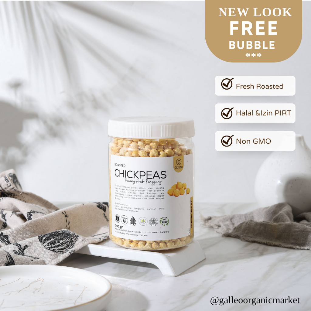 

Kacang Arab Premium Panggang Renyah Gurih Roasted Chickpeas Galleo
