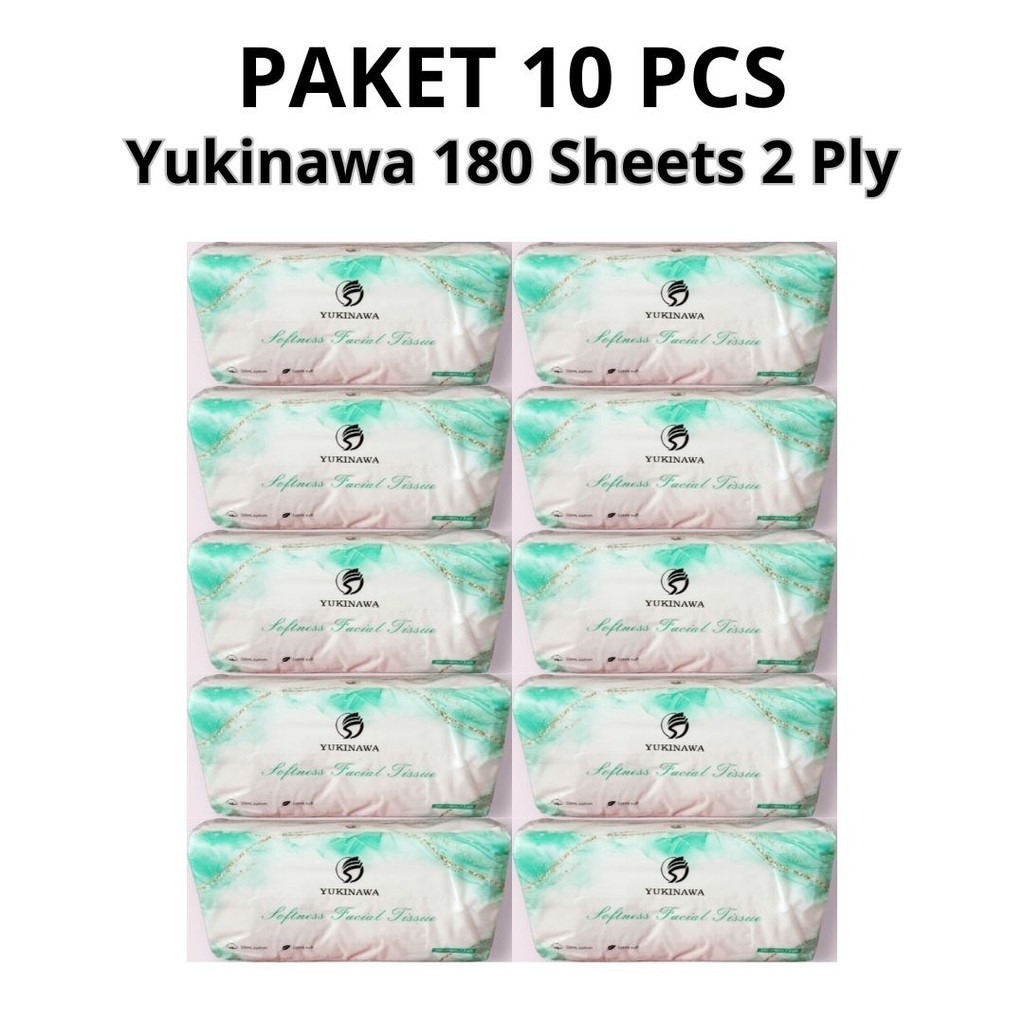 (PAKET 10 PCS) TISSUE YUKINAWA 180 SHEETS 2 PLY Tisue Tisu Muka/Wajah
