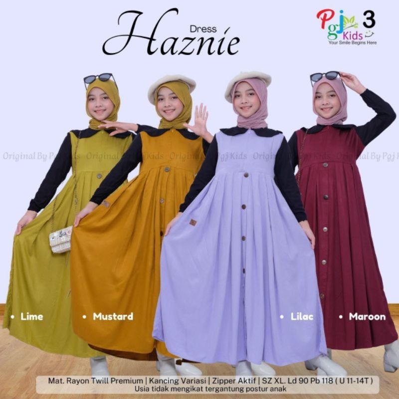 COD Haznie Umbrella Gamis Anak / Gamis anak Perempuan remaja tanggung / Baju muslim anak cewek Terba